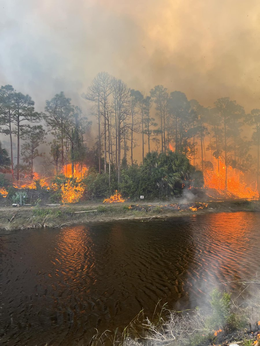 Growing brush fire near Hobe Sound