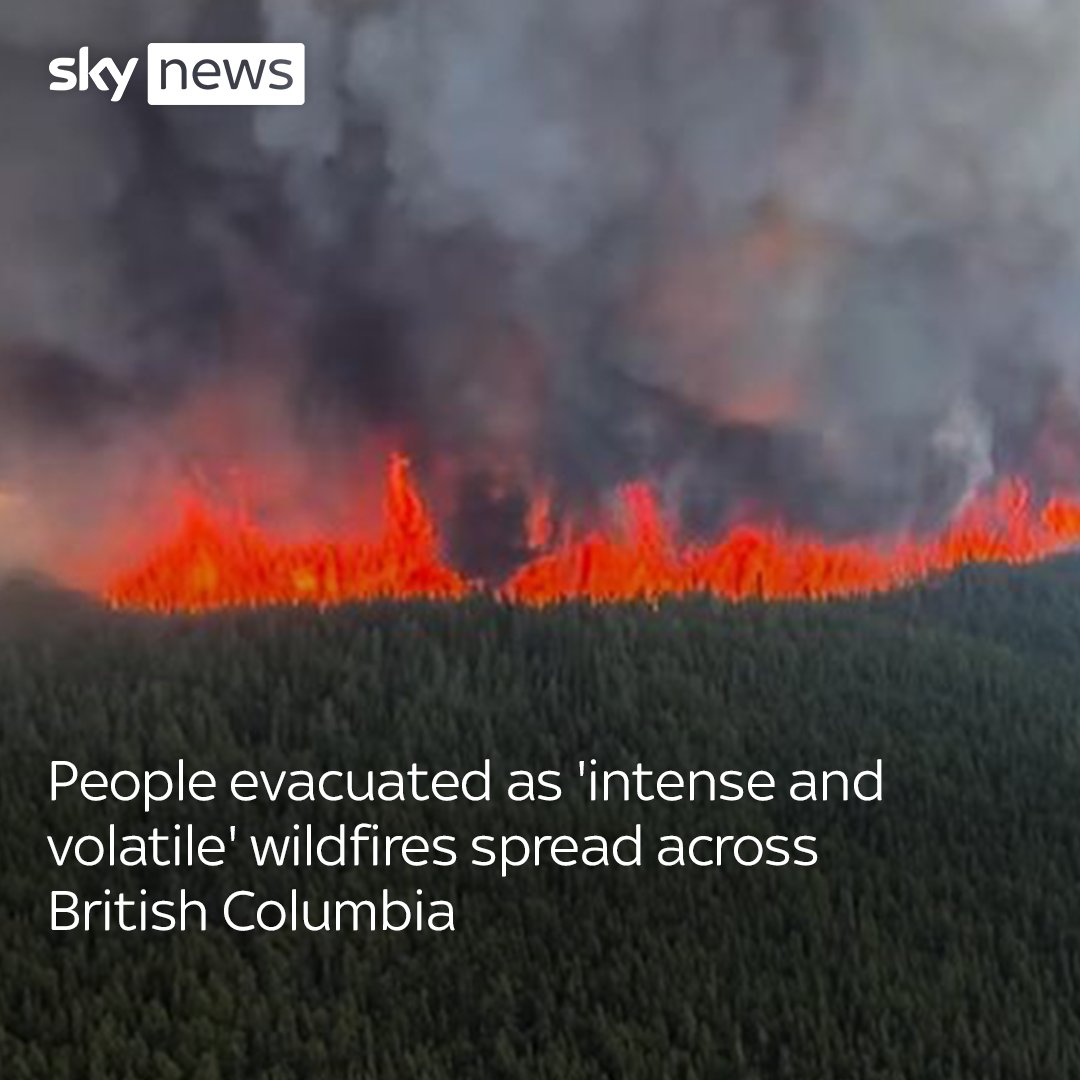 Fire activity is expected to increase across parts of British Columbia with Canada set to experience its worst year on record. nnA video shared by British Columbia Wildfire Service shows a fire ripping its way through the forests of Tumbler Ridge