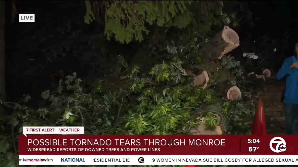 The aftermath of a possible tornado touch down in Monroe. Widespread power outages here and tons of downed trees. Thankfully no injuries reported. The NWS will be on the ground surveying the area later this morning