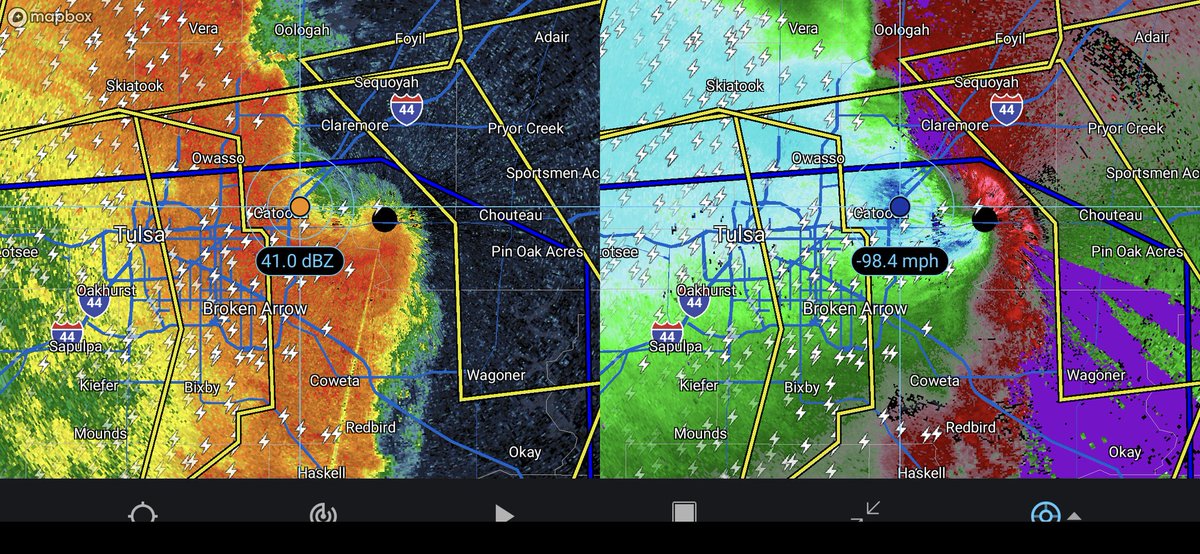A destructive line of thunderstorms just blasted through Tulsa, OK with gusts likely near or over 100mph.