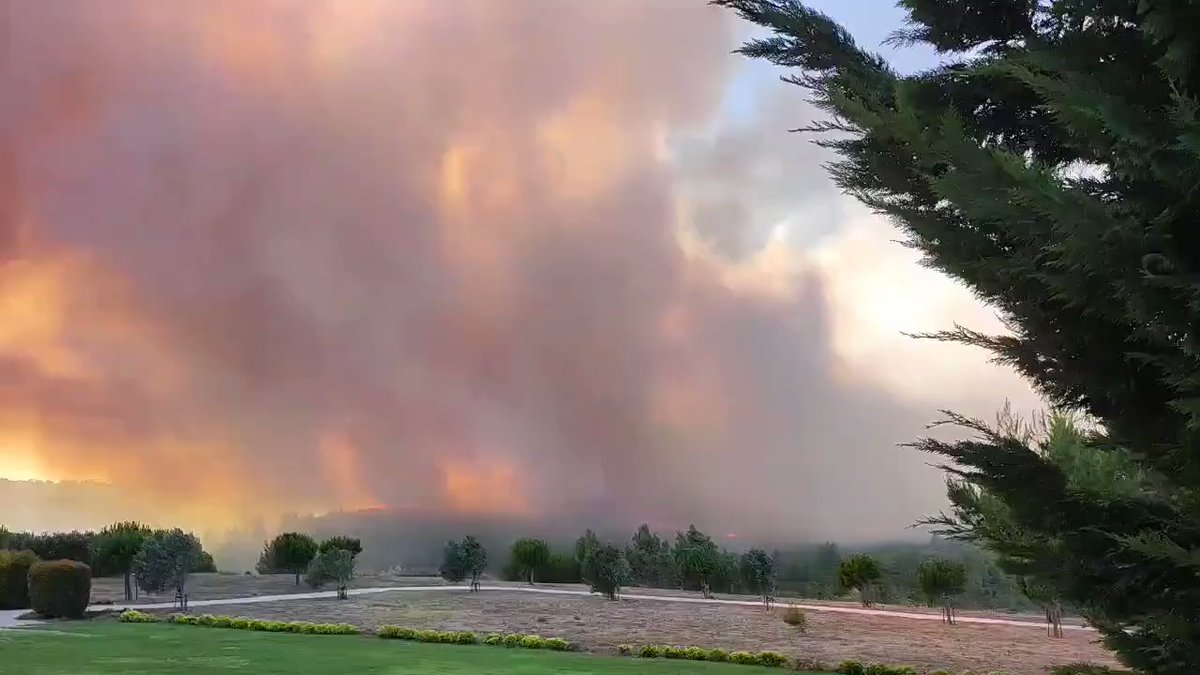 Massive wildfire progress in Cascais near of the Lisbon, Portugal