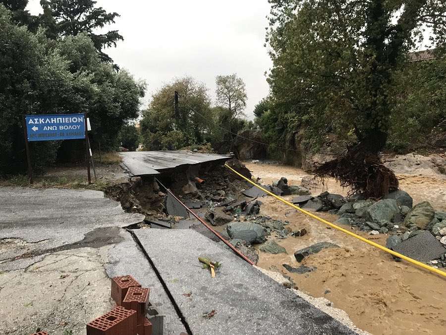 Massive damage due to heavy rainfall in Volos