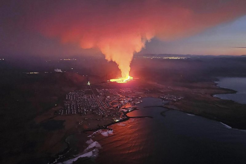 LAVA DESTROYS HOMES. Molten lava from a volcano in Iceland consumed several houses in the evacuated town of Grindavik