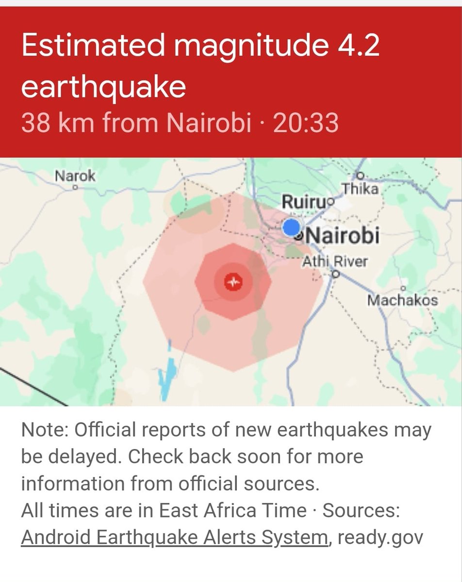 Earthquake tremors felt in Nairobi