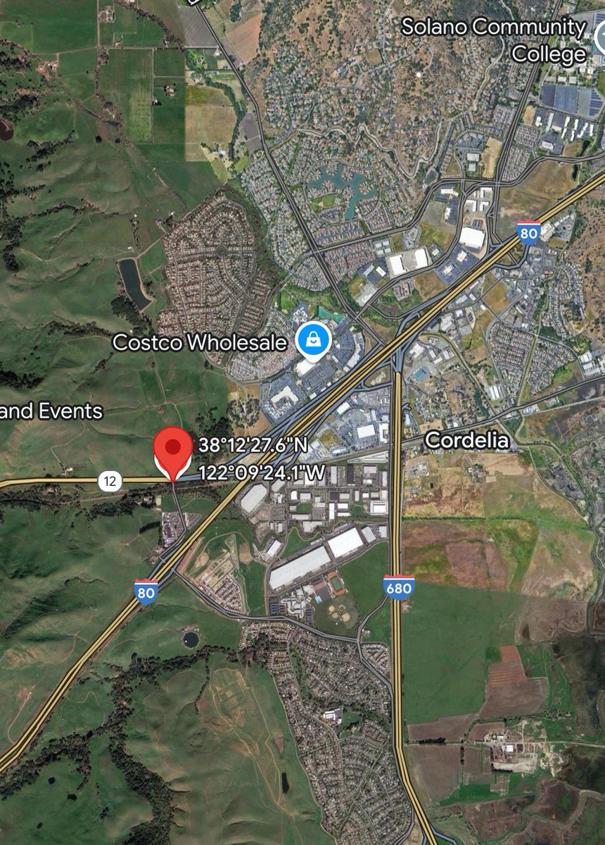 RobertFire: CAL FIRE/Napa County Fire and other local agencies are at scene of a vegetation fire near I-80 and Highway 12, Cordelia. The fire is approximately 3-5 acres with a moderate rate of spread in light flashy fuels