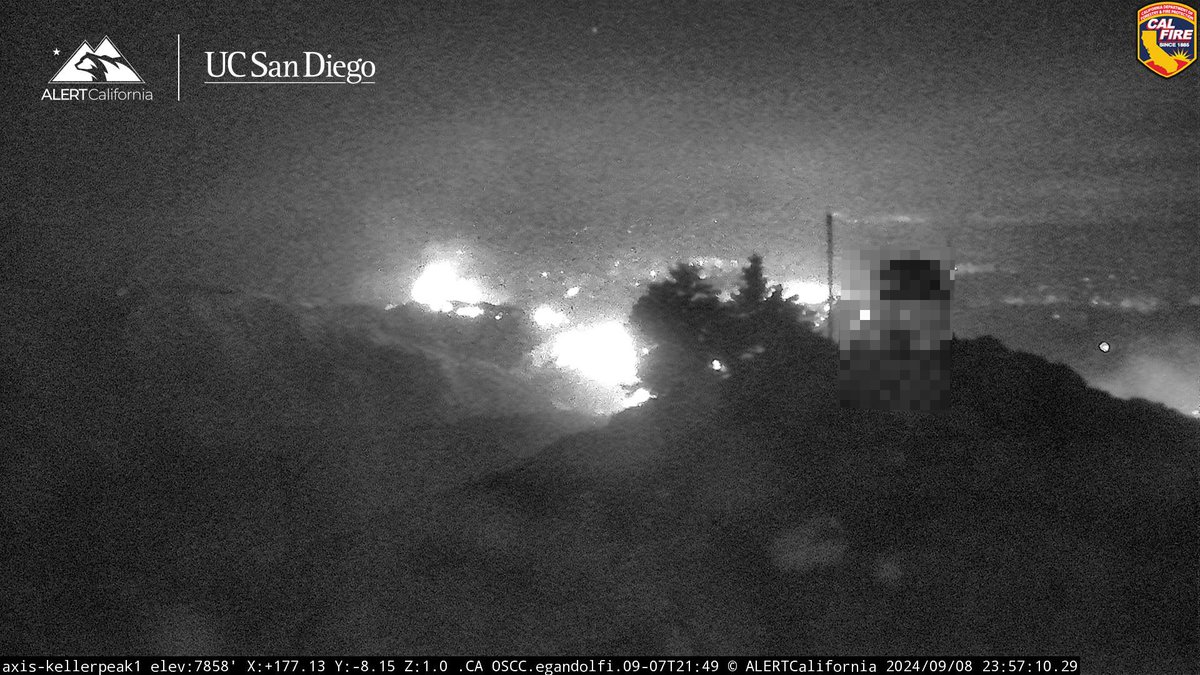 Linefire still shining Bright as midnight is here. This free continues to remain active over night cafire wildfire