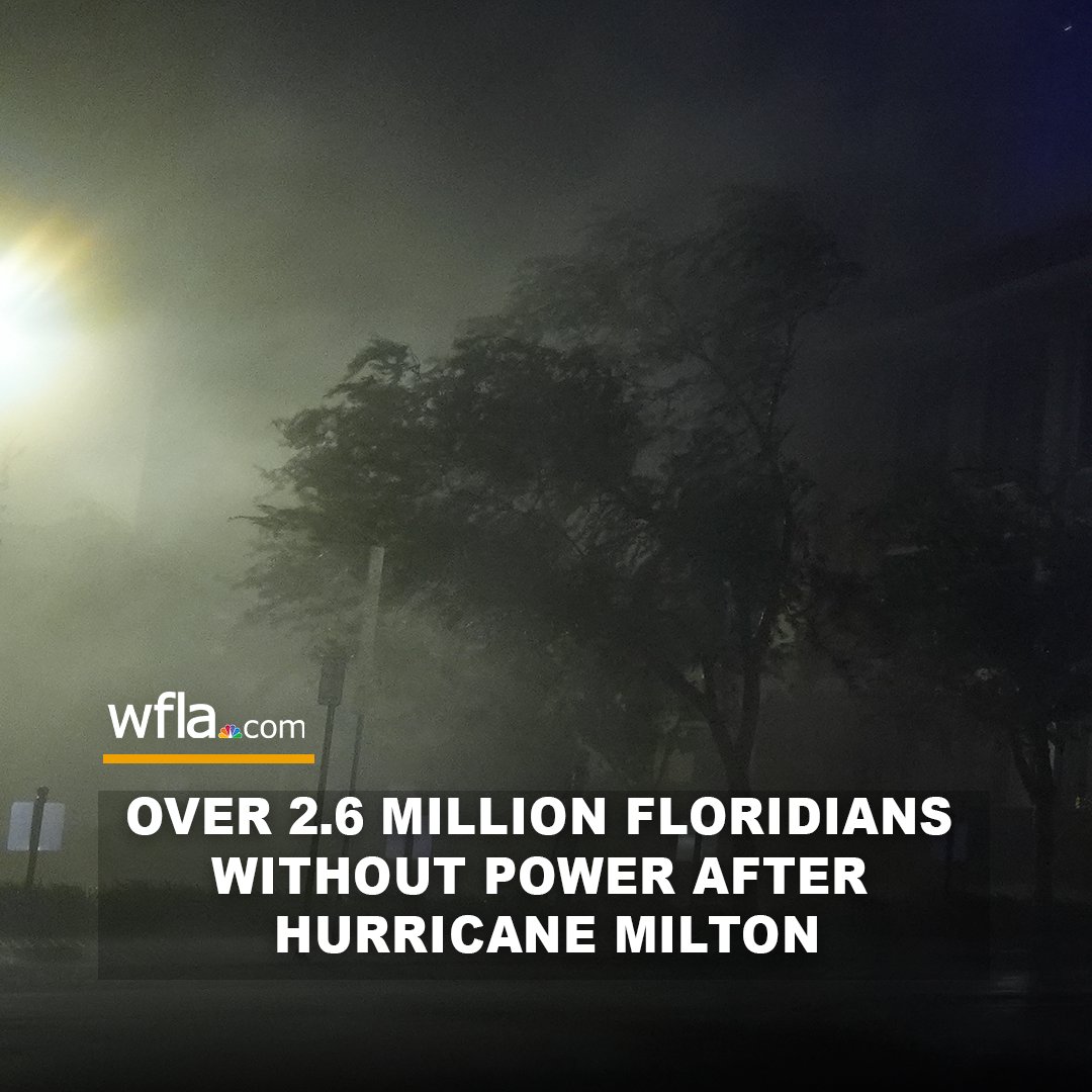 As of Thursday morning, over 2.6 million Floridians are without power