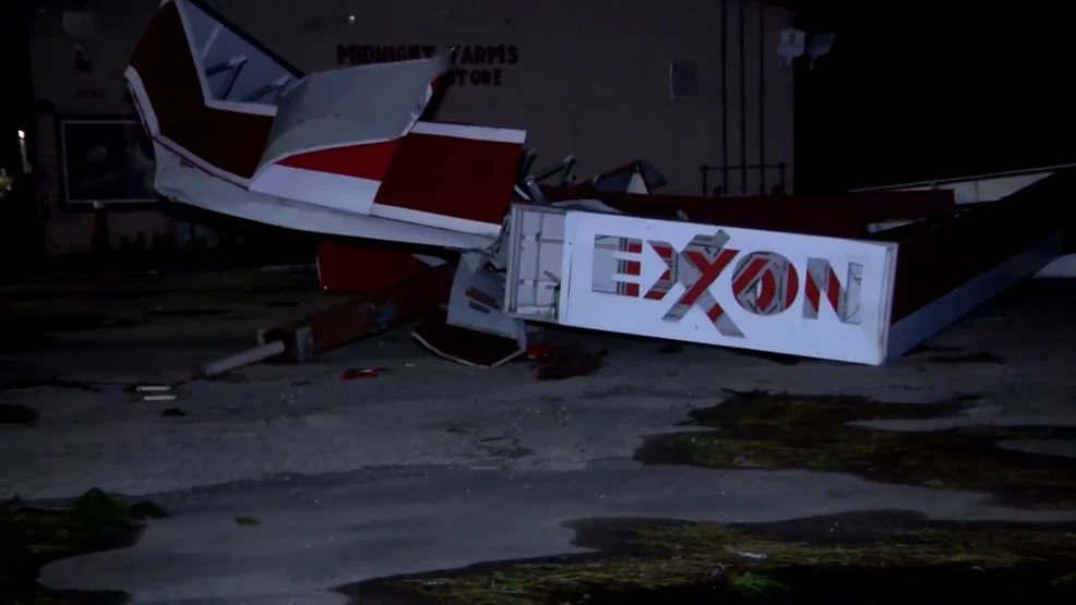 Gas station destroyed in Palm City after Milton.
