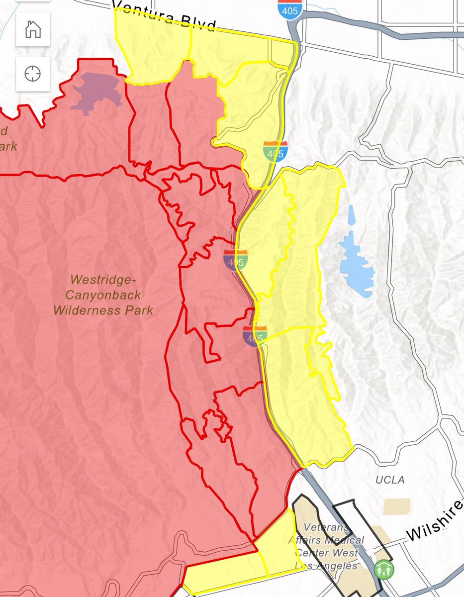 Evacuation warnings for Encino further north to Ventura Blvd