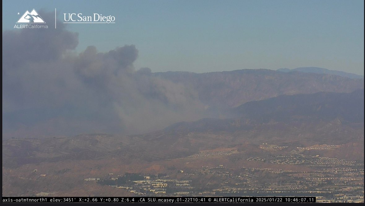 Castaic Ca:Lake Hughes Rd North of Castaic Reservoir Rd)Brush fire reported with smoke showing on cams.Looks to be spreading rapidly