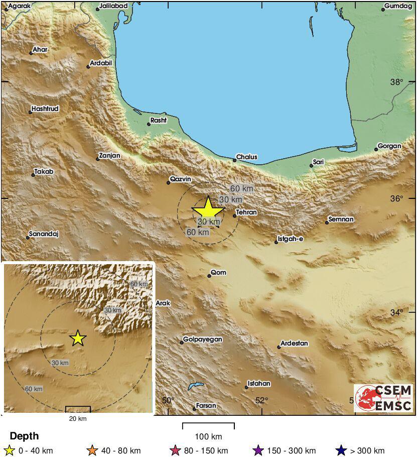 A 4.0-magnitude earthquake struck the city of Mahdasht, west of Tehran Province, at a depth of 8 kilometers, state media reported. Residents of parts of Tehran and Karaj also felt the tremor.