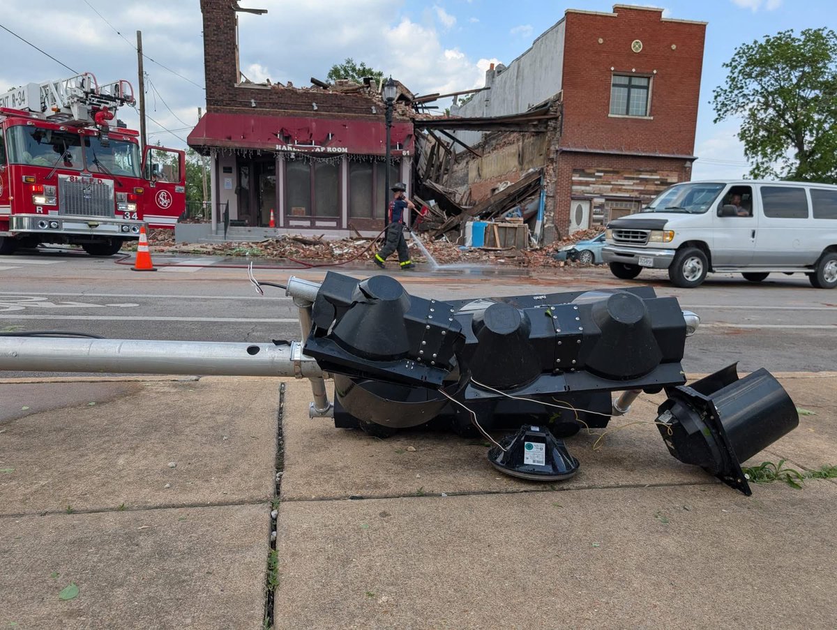 Downtown St. Louis damage.