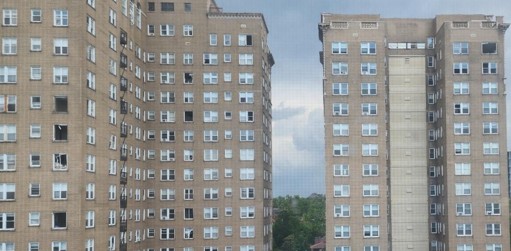 severe weather again:  reports of tornados, widespread tree, building damage, hail shattering wind-shields  In-Traffic . Clayton, Forest Park areas hit hard.