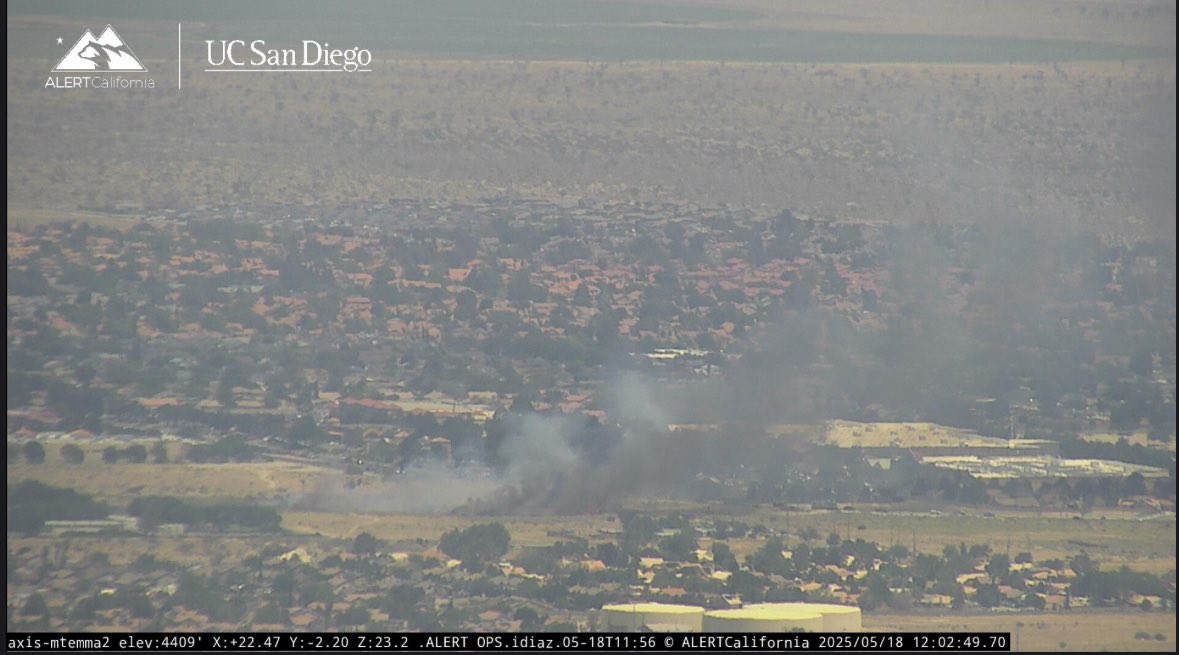 Palmdale Ca:904B(45 St East & Avenue S)Brush fire reported,Engine on scene 1/2 acre running with the wind.Requesting a 1st alarm brush response