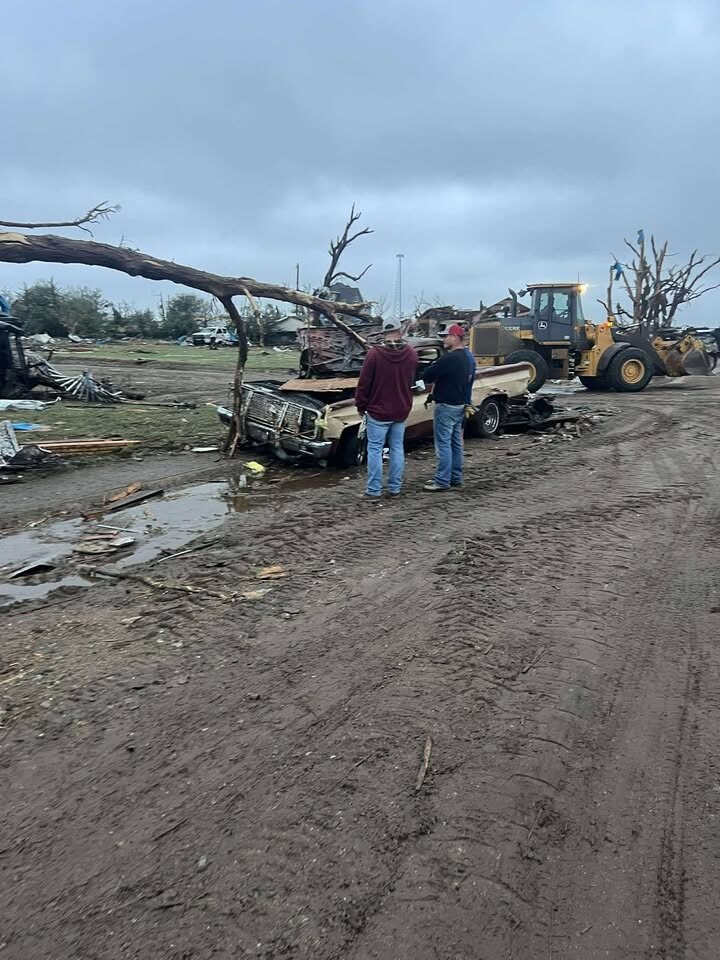 Gove County community that was hit Sunday night. Look for extensive