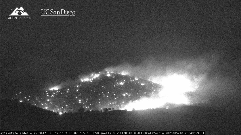 DemocratFire is now 450  acres. Night has hit, and he Fire is still active. The fire will live til tomorrow, and most likely later. The fire remains very active tonight as seen below, and anything could change between now and sunrise, but this thing shows no signs of slowing