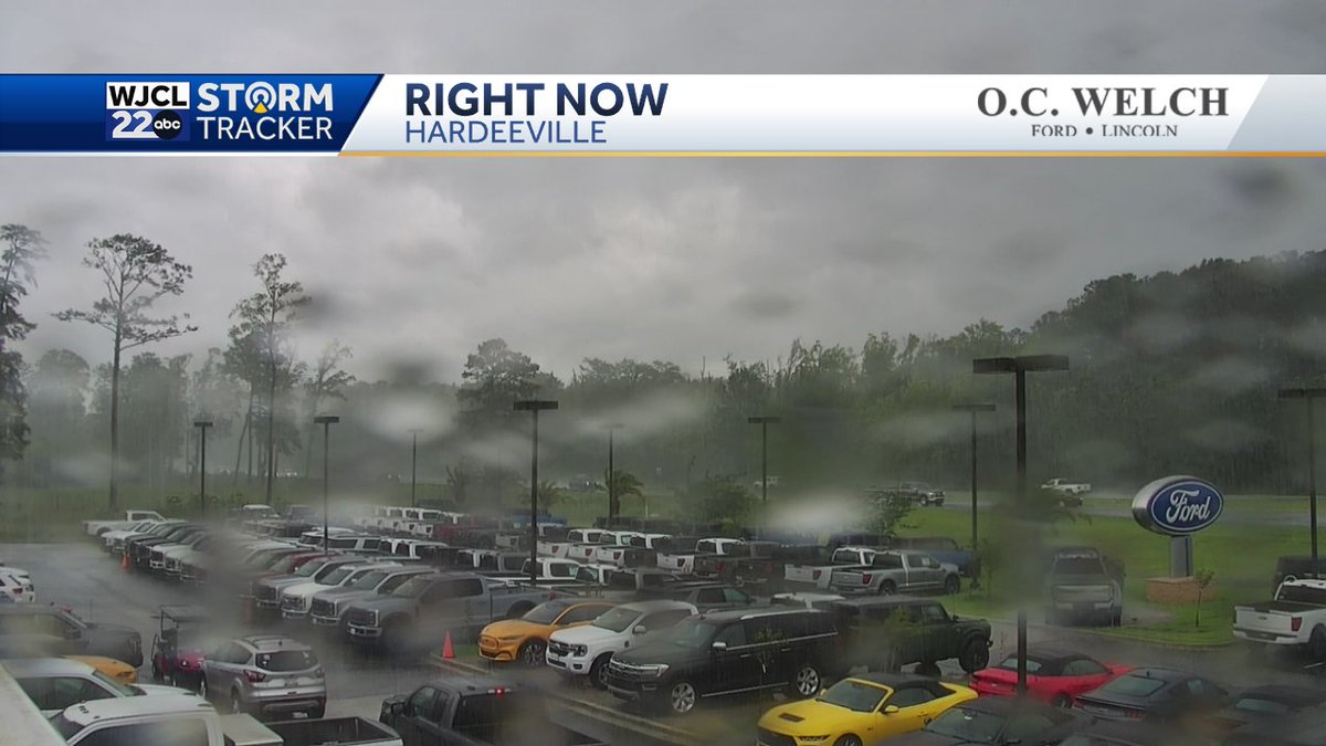 A thunderstorm is moving over Hardeeville.