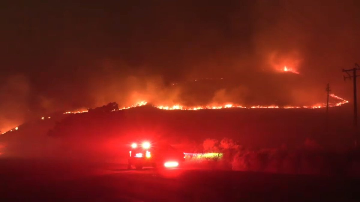 Crews in the Crockett area knocked down a 10-acre brush fire near an oil refinery early this morning