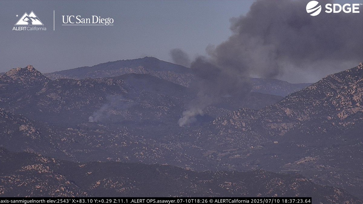 This will be the SpringsFire.Two Spots are showing on cams, 2-3 acres.New Brush Fire Lyons Valley Road/Honey Springs Road, Lawson Valley.1 acre, Moderate Rate of Spread, Potentially going into Extended Attack.Air Attack 330, Air Tankers 70, 71, Copter 12, 14, 127 is enroute