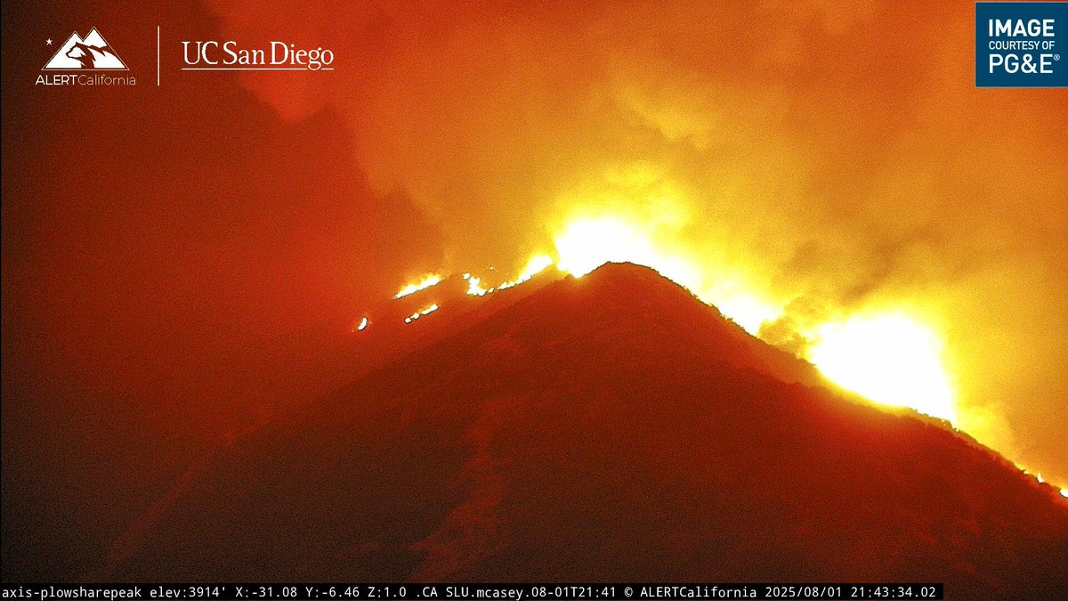 GiffordFire spotting over a ridge captured by the Plowshare Peak camera.