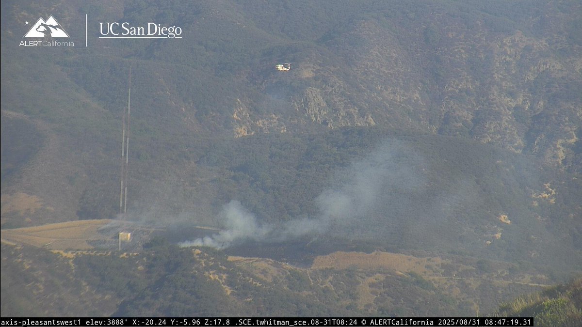 StarFire  at a comms tower and is currently holding up in the grass area on top of the little plateau. Air attack cancelling incoming air resources.  Black Star Canyon Rd near North Main Divide above Corona