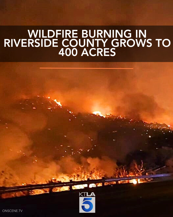 Evacuation orders remain in place as the Pyrite Fire burning in Jurupa Valley grows to 400 acres.