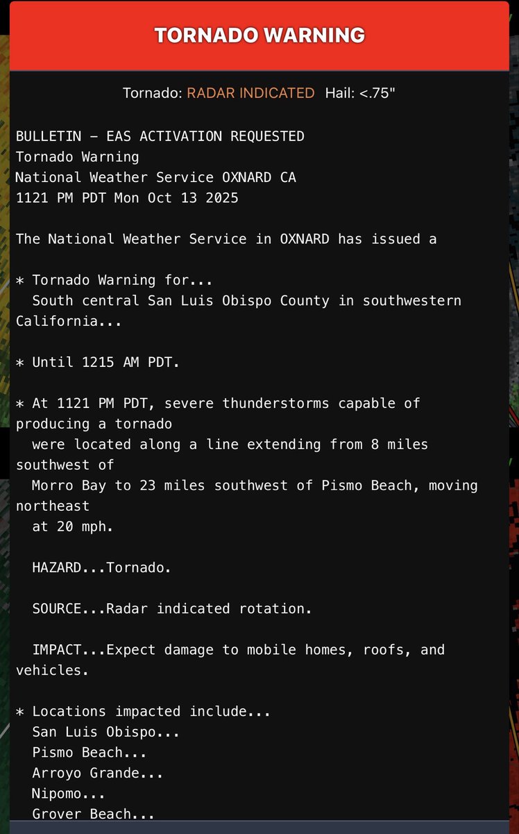 MorroBay / California  storm passing through Morro Bay this evening just as the storm went Tornado Warned. High winds and raining almost sideways