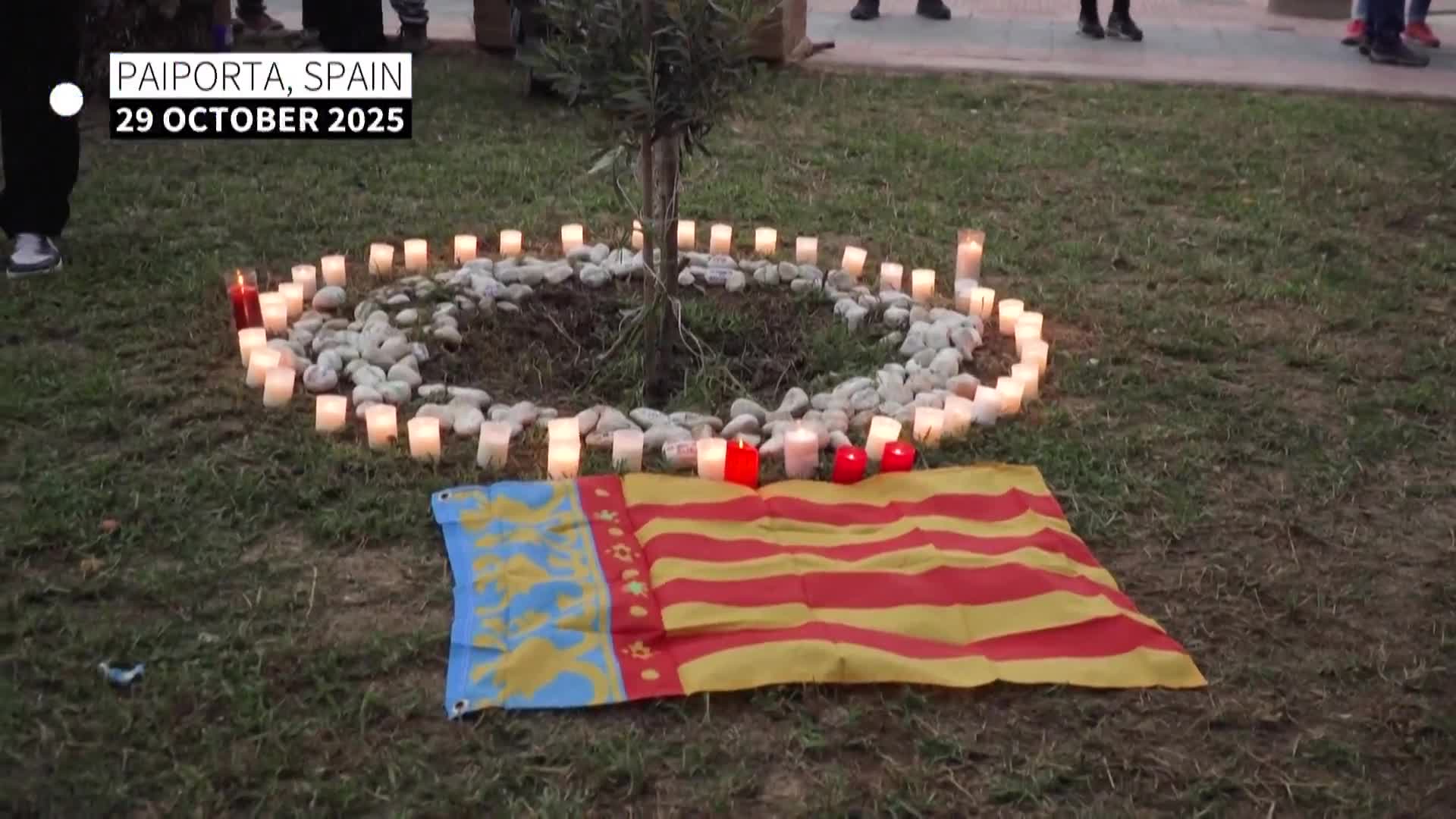 VIDEO: In Spain's Valencia region, protesters gather for a vigil to honour the more than 230 people who died in last year's floods on the first anniversary of the country's deadliest natural disaster in a generation