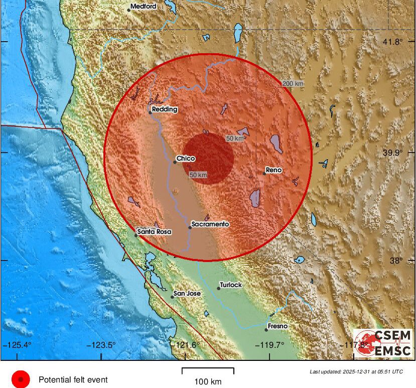 A 5.3-magnitude earthquake shook the area around Susanville, California, according to the USGS