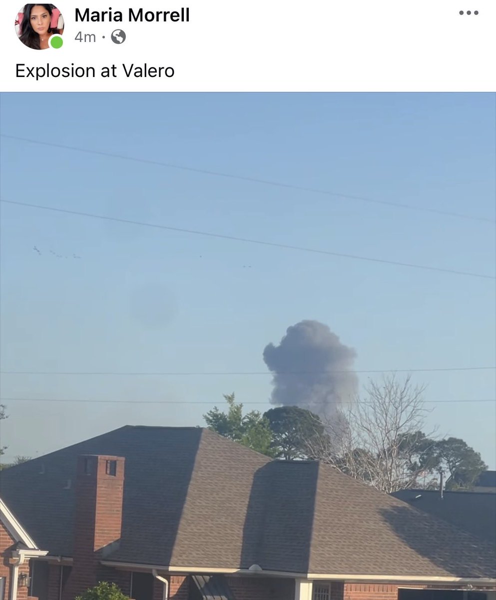 Explosion just reported at or near a refinery in Port Arthur, TX. Many residents are reporting their house shook and that it looked to be coming from a refinery. Several people posted pictures of a large black smoke cloud that some say is coming from Valero