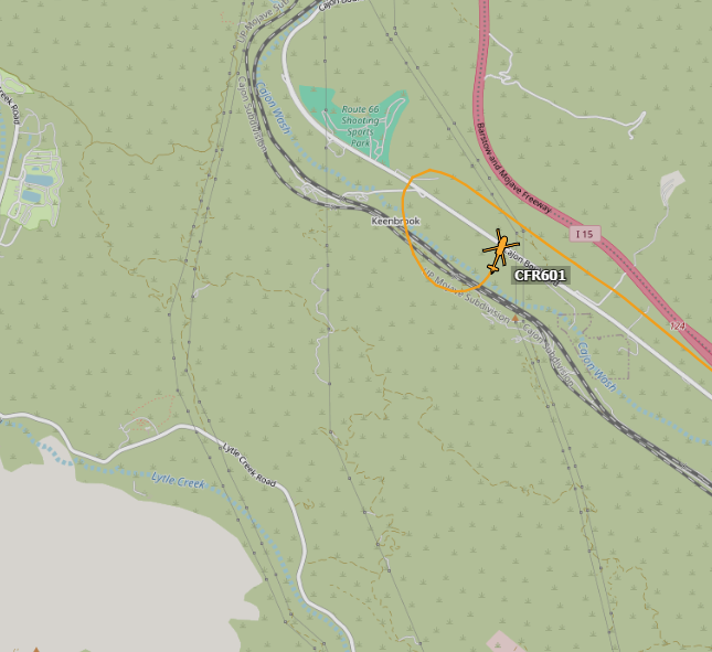 The CajonFire is 10-15 acres, Moderate Rate of Spread from Cal Fire BDU, Good Progress is being made with Air and Ground Resources. Air Attack 330 and Copter 601 is assisting.CajonFire Keenbrook The fire has jumped the train tracks to the southwest.