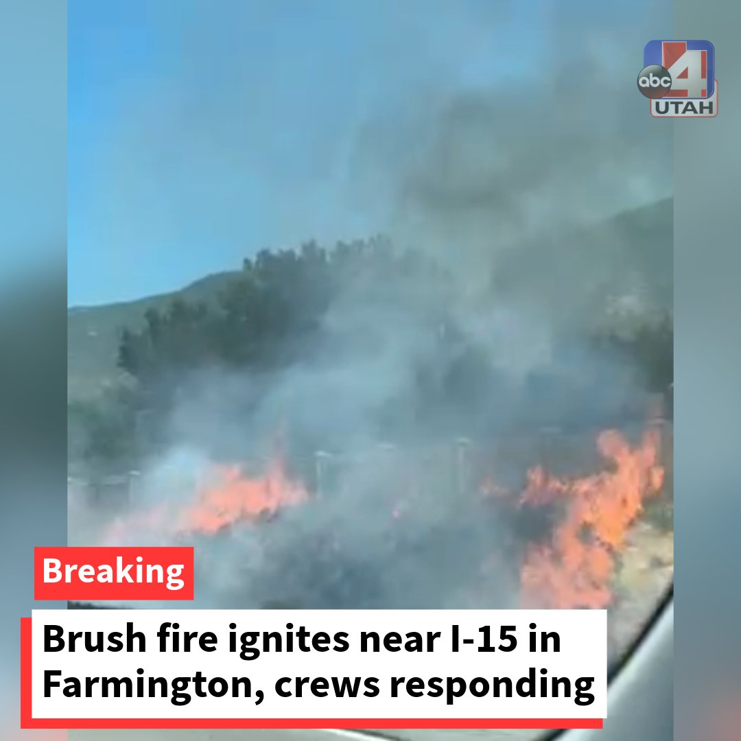 A brush fire has sparked along I-15 in Farmington. Firefighters are currently responding to the scene