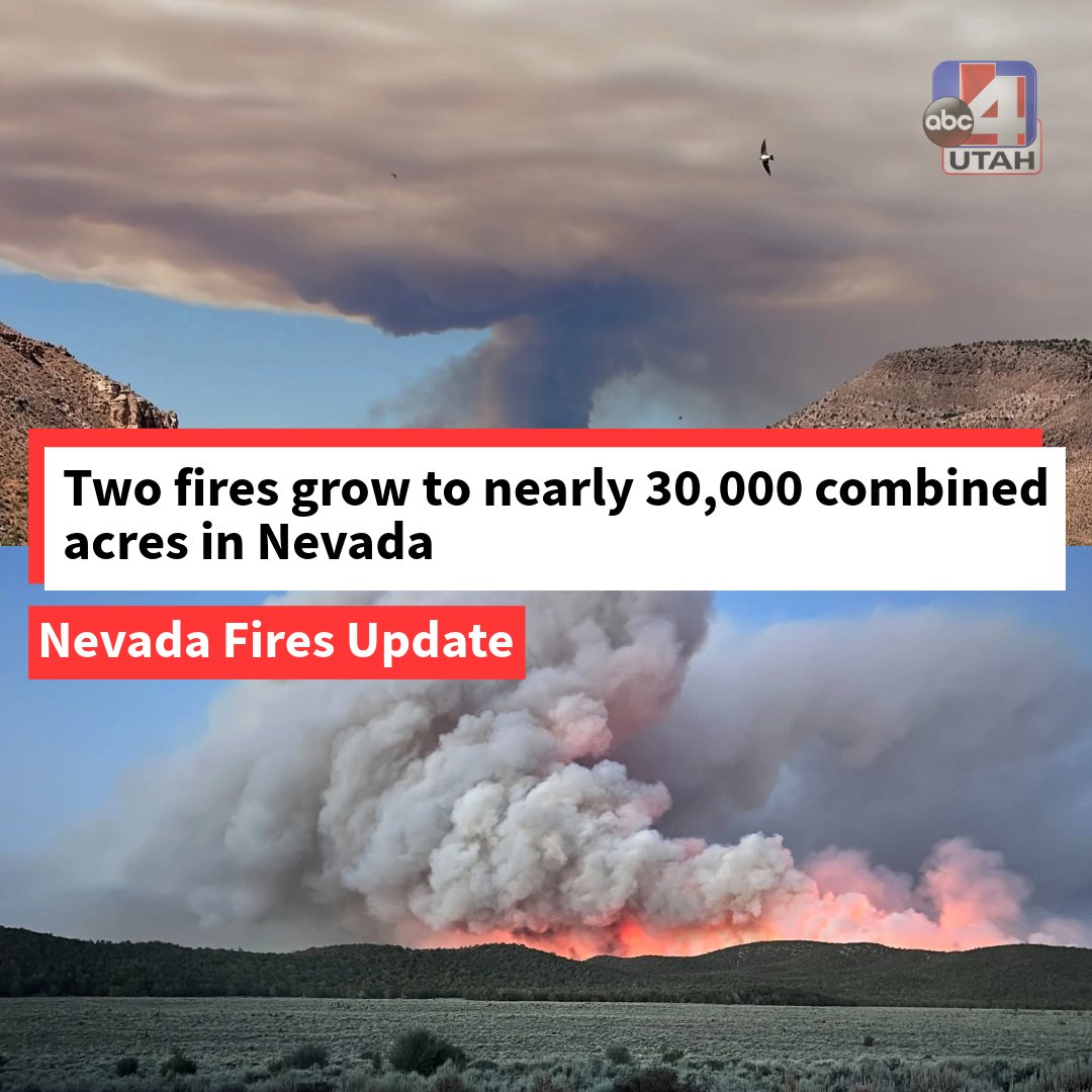 Firefighters are still actively working against two fires, now burning more than 14,000 acres each in Nevada