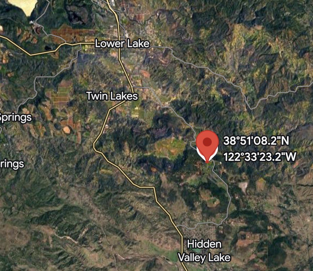 [VEGETATION FIRE] SpruceFire Location: Spruce Grove Rd and Noble Ranch Rd, Lower Lake (Lake County) Approximate Size: 1.5 acres