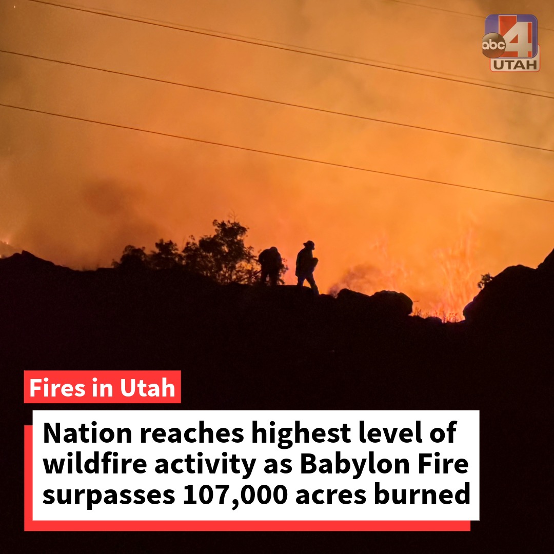 The nation is at Preparedness Level 5, the highest level of wildfire activity and national resource commitment.  crews are getting close to fully containing the Babylon Fire, which has now burned over 107,000 acres.