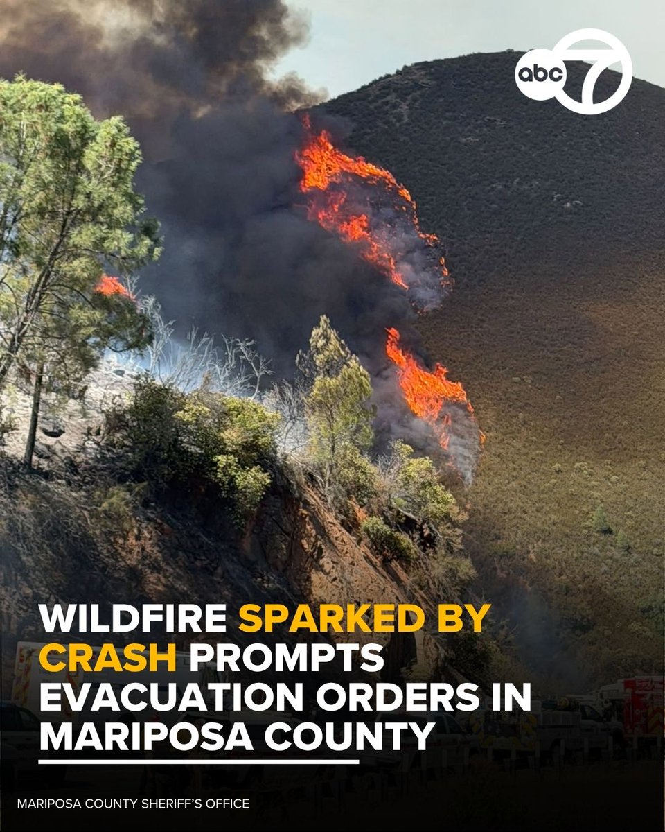 Evacuation orders are in place after a two-vehicle crash sparked a wildfire in Mariposa County on Highway 140, south of the Merced River. Firefighters say the blaze has already burned 250 acres with 0% containment